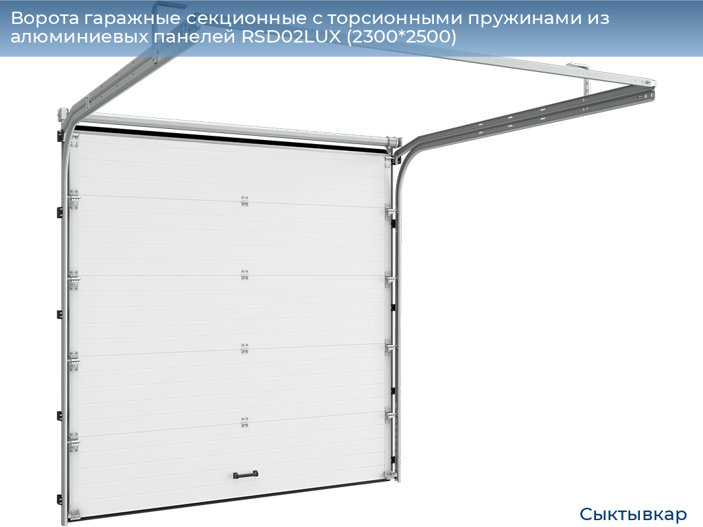 Ворота гаражные секционные с торсионными пружинами из алюминиевых панелей RSD02LUX (2300*2500), syktyvkar.doorhan.ru