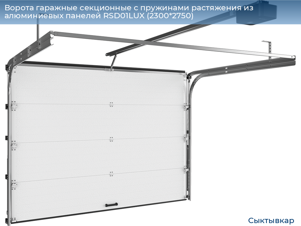 Ворота гаражные секционные с пружинами растяжения из алюминиевых панелей RSD01LUX (2300*2750), syktyvkar.doorhan.ru