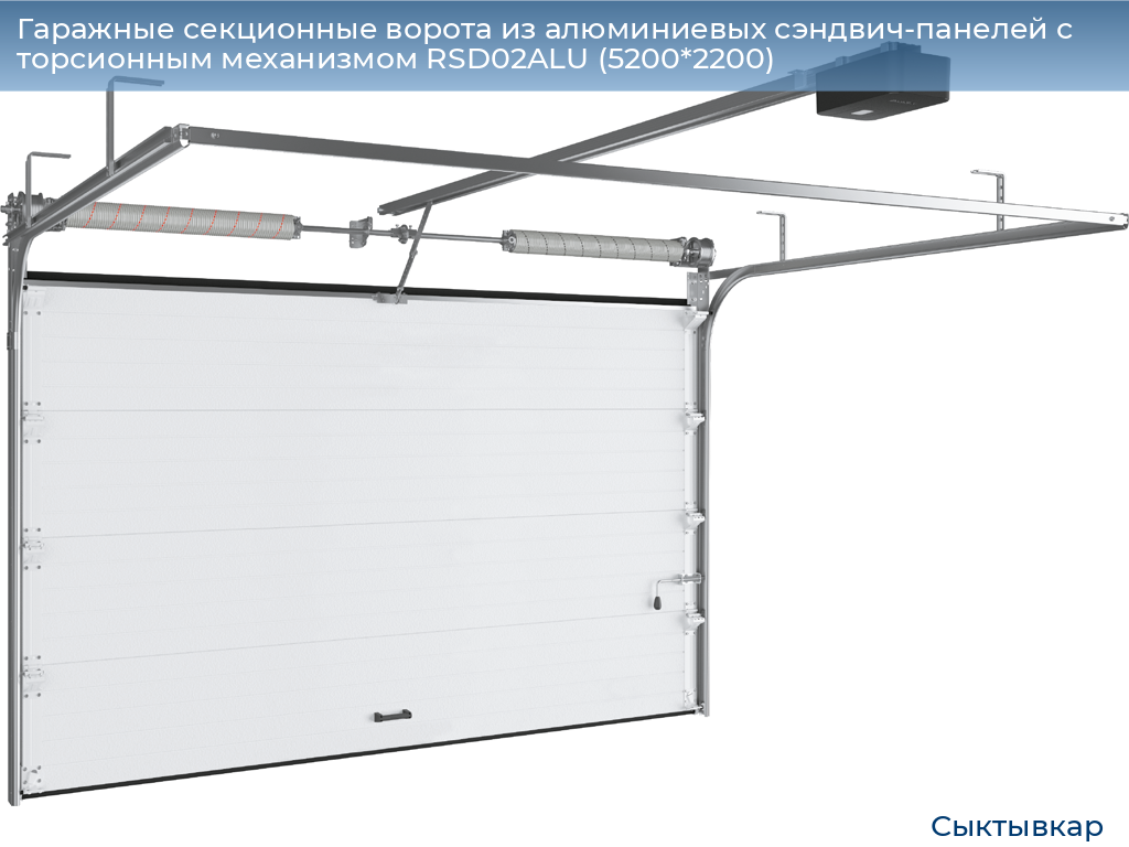 Гаражные секционные ворота из алюминиевых сэндвич-панелей с торсионным механизмом RSD02ALU (5200*2200), syktyvkar.doorhan.ru