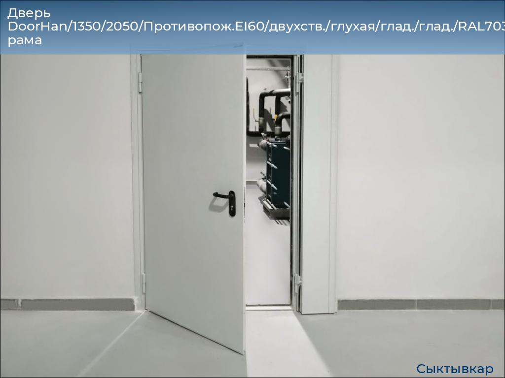 Дверь DoorHan/1350/2050/Противопож.EI60/двухств./глухая/глад./глад./RAL7035/лев./угл. рама, syktyvkar.doorhan.ru